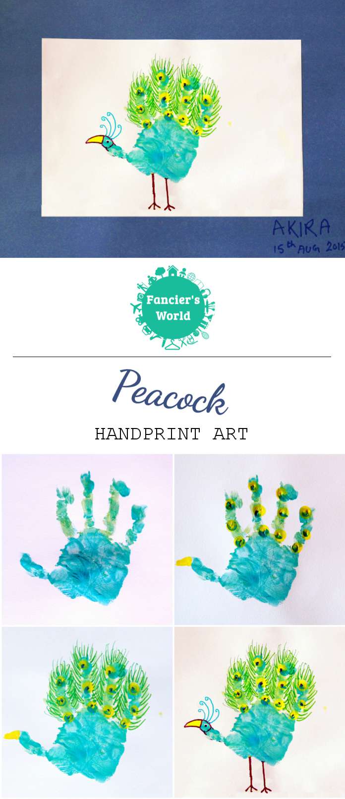 Directions for making  Handprint Peacock!