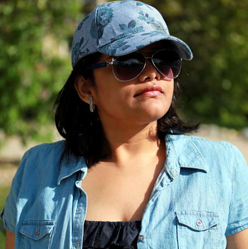 Floral Chambray Baseball Cap from Old Navy