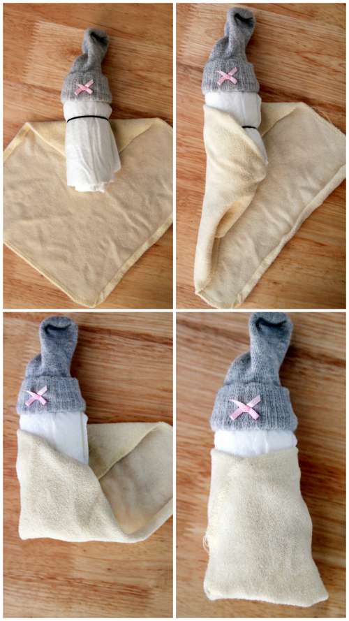 Swaddling Steps to make Diaper Babies as a Baby Shower Gift