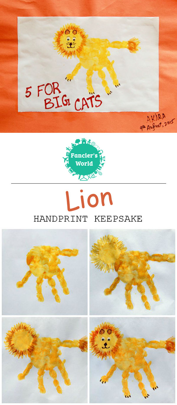 Directions for making Handprint Lion Keepsake - 5 for Big Cats!
