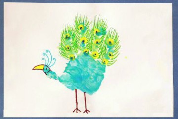 Cover Picture for Handprint Peacock Art ~15th August
