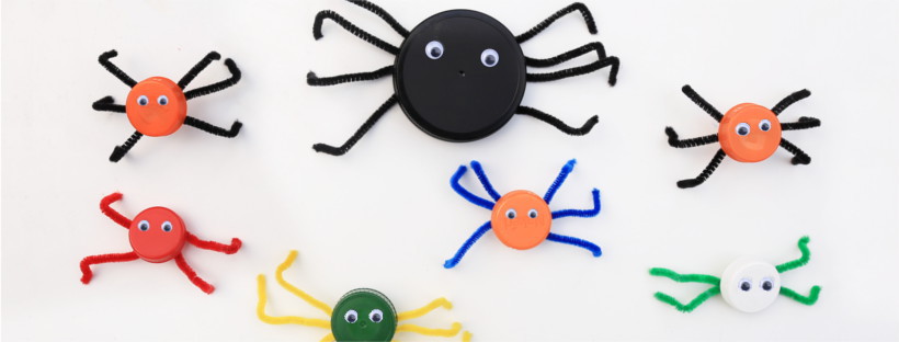 DIY for Halloween - Bottle Cap Spiders