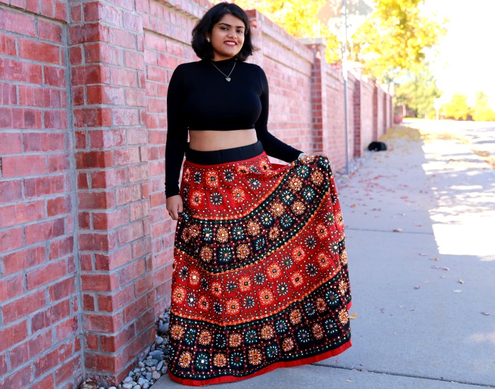 ethnic short tops for long skirts