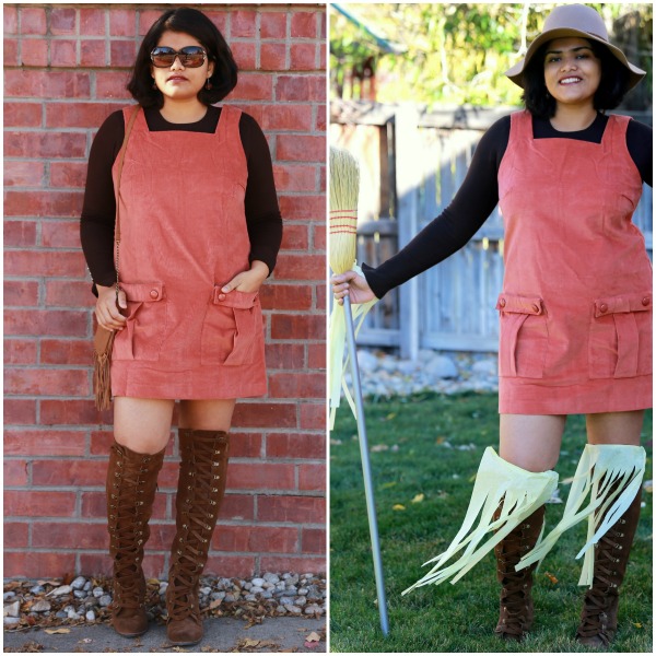 ASOS Corduroy Overall Dress for Halloween Scarecrow costume