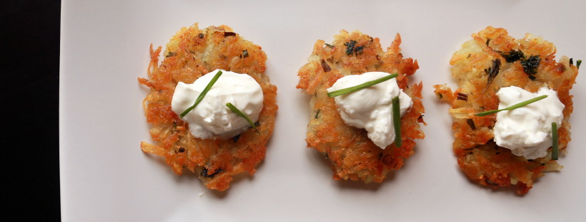 Easy Potato Latkes with No Eggs and only one required ingredient!