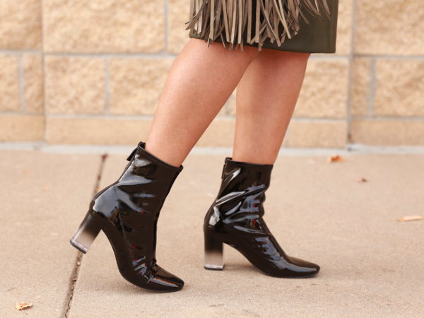 Zara High Heeled Patent Booties.