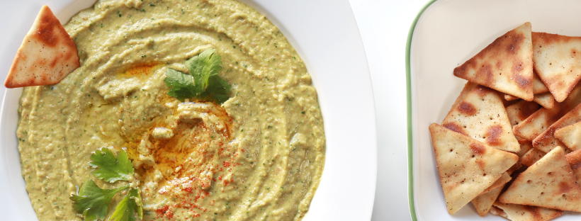 Gluten-free and Vegan Spicy Green Hummus is power packed with nutrients and proteins. Enjoy it with pita bread, chips or veggies.