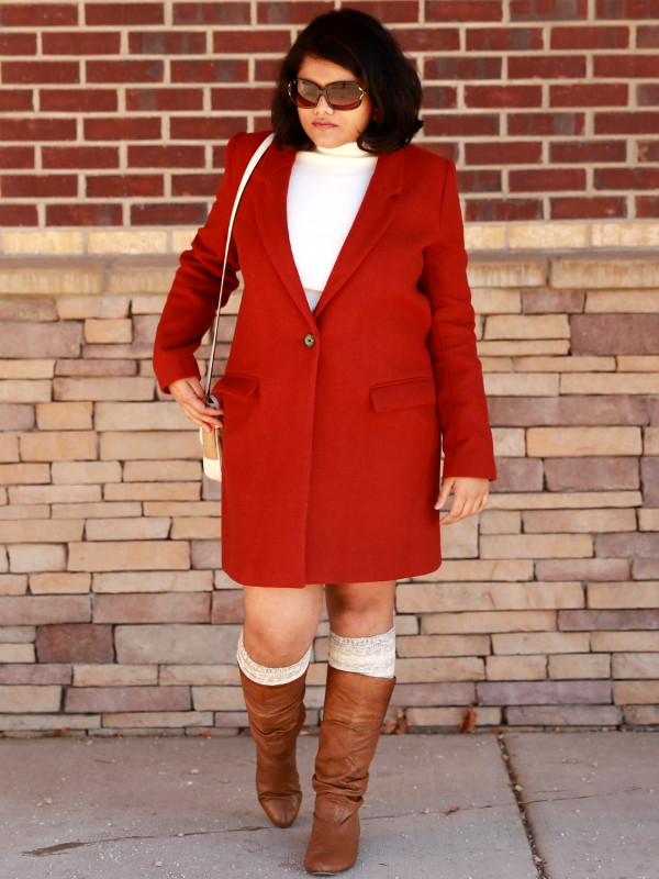 Add Color Pop to Red for your Valentine's Day Outfit. Paired red Zara coat with a lemon yellow skirt.