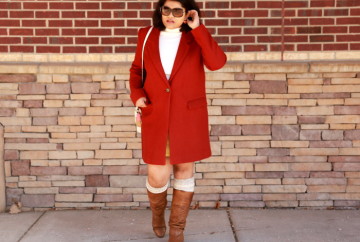 Add Color Pop to Red for your Valentine's Day Outfit. Paired red Zara coat with a lemon yellow skirt.