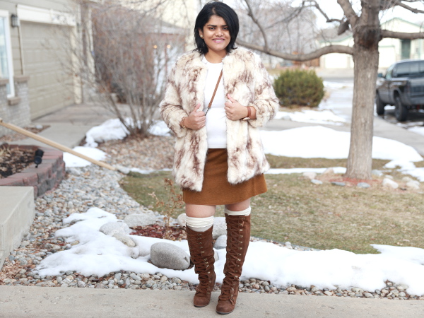 Zara Jersey Flare Skirt in Camel. Wear it in winter with leggings or transition it with tall boots to spring.