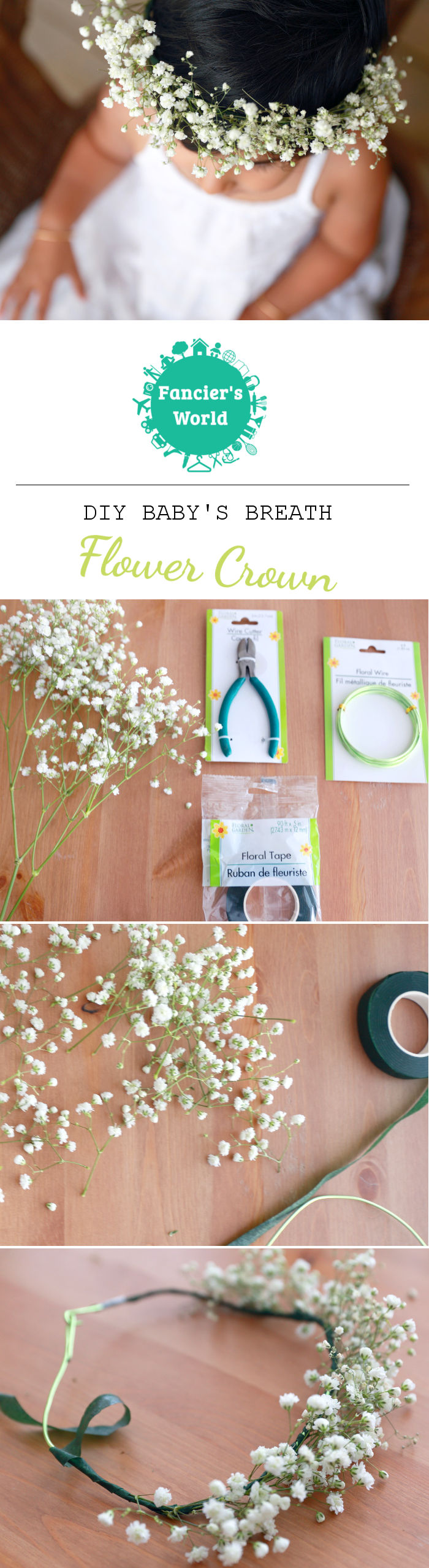 DIY Baby's Breath Flower Crown not only do make for a great photo prop, they are also good for summer or garden parties or even as a return gift.