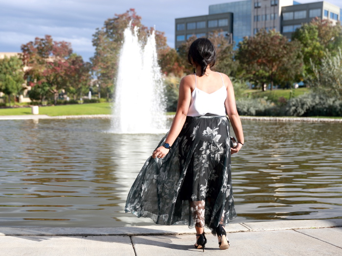 How to wear a feminine and fun outfit! Wearing Bohemian High-Waist Floral Print Women's Convertible Skirt from Rosegal.