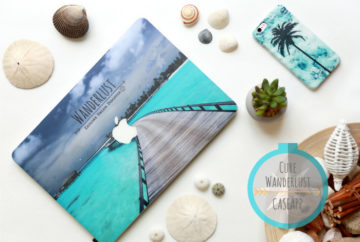 Cure wanderlust with Caseapp with custom laptop skin and custom iPhone case.