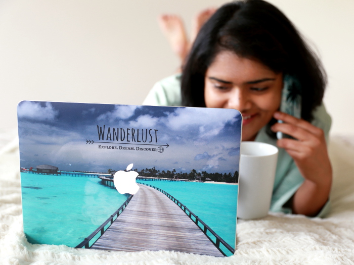 Cure wanderlust with CaseApp with custom laptop skin and custom iPhone case. 